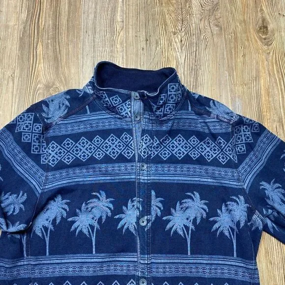 Tommy Bahama Shirt Indigo Isles Shirt Jacket Sz Medium CPO Blue T223546 LS$155